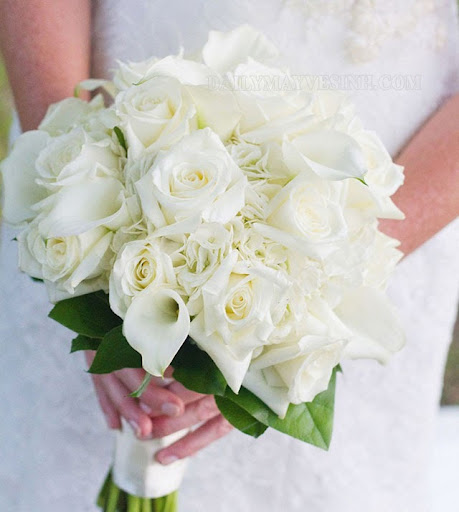 Hoa hồng trắng thường sử dụng làm hoa cưới cầm tay